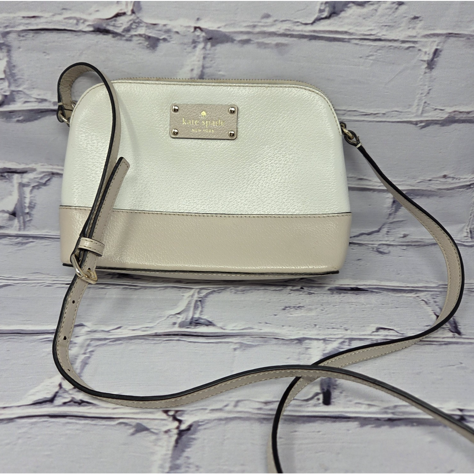Kate Spade Hanna Wellesley Leather Crossbody Bag 2 Tone ~ Pre-Owned